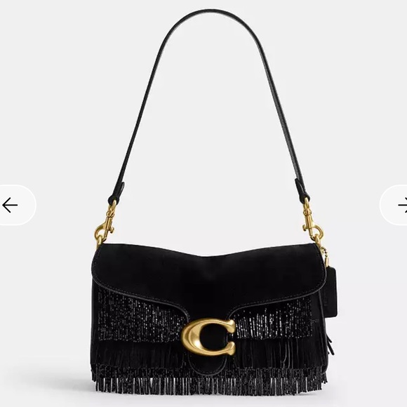 Coach Handbags - Coach Black Tabby Shoulder Bag with Crystal Fringe 26